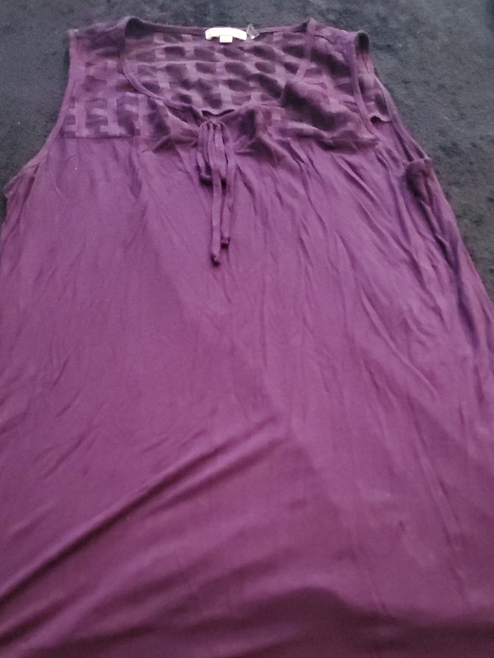 Claudia Richard Sleeveless Purple Tie-Neck Tunic